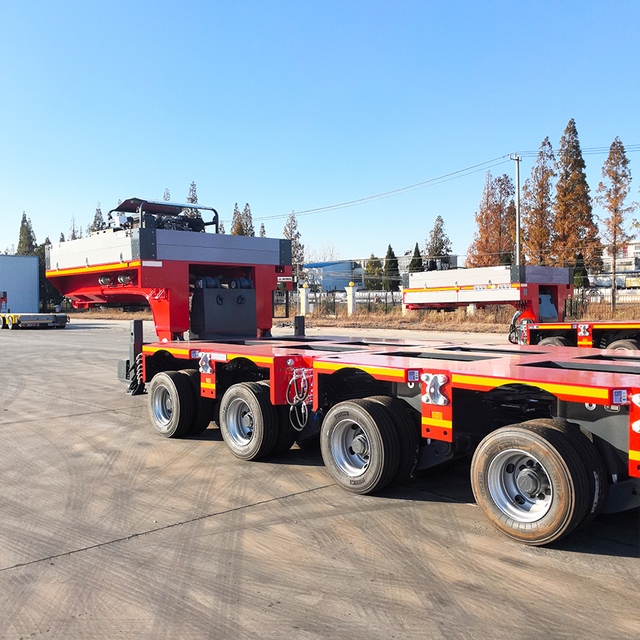 4 Axle 80 120 Ton Detachable Gooseneck Flatbed Hydraulic Axle Lowbed Truck Trailer