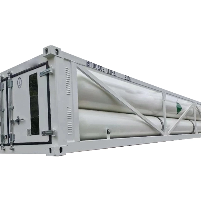 ISO11120 5568Nm3 Hydrogen H2 12 Tube 40ft Gas Skid Bundle Container Truck Trailer