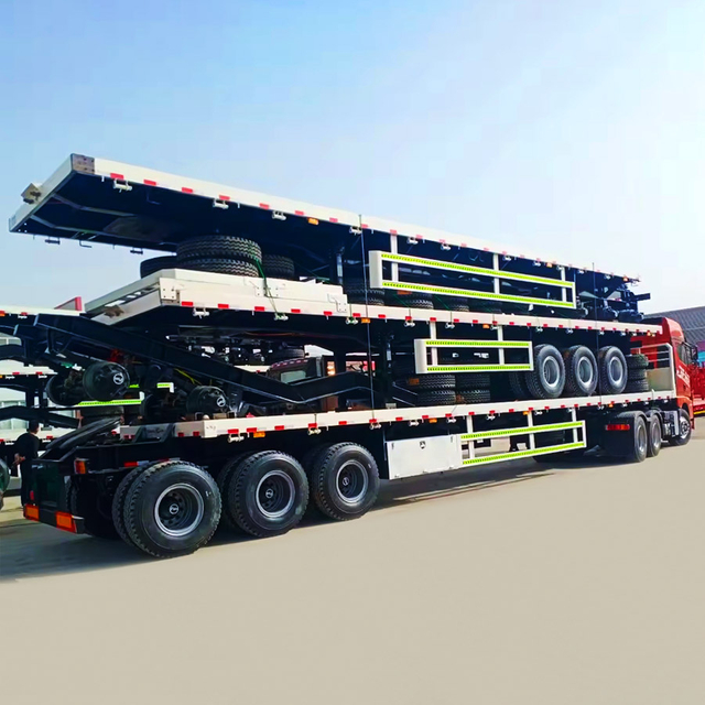 Customized 20ft 40FT Container Truck Vehicle Flatbed Skeleton Truck Trailer in Africa