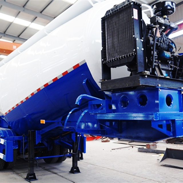 Carbon Steel Material Dry Mixed Mortar Vertical Fly Ash Powder Tanker Semi Trailer Truck