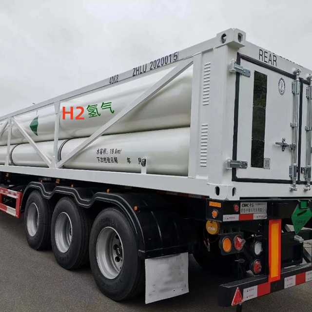 ISO Amse Standard 5200 Nm3 20FT 16 Tube CNG Hydrogen Skid Container CNG Hydrogen Truck Trailer Skeleton Semi Trailer
