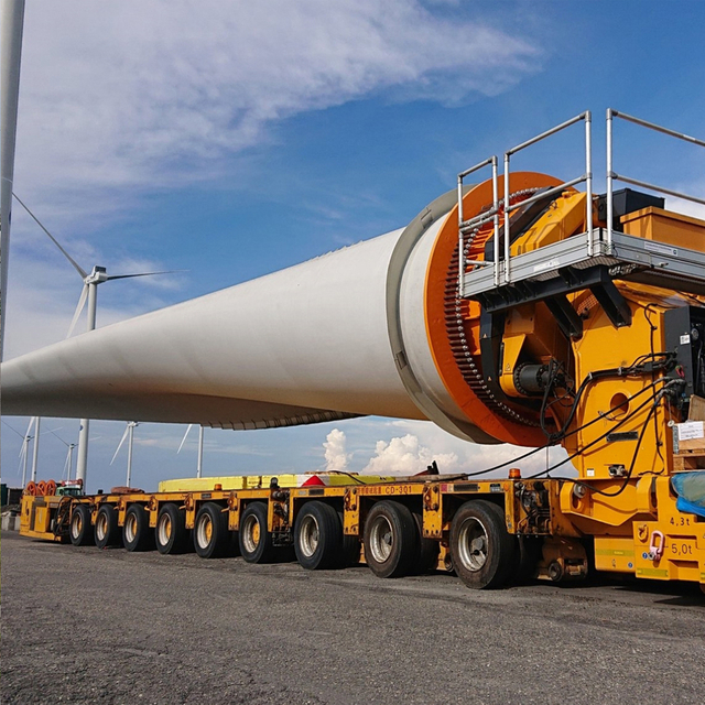 Affordable Blade trailer Wind Energy Transport Trailer Hydraulic Steering Blade Trailer for Mountain Blade Transport