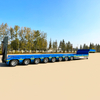 8 Axles 100tons Simple Hydraulic Steering Flatbed Lowbed Lowboy Semi Trailer 