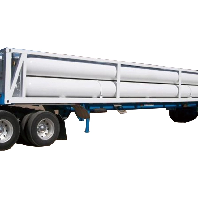 Hydrogen 4640Nm3 10 Tube 40ft H2 Gas Skid Bundle Container Truck Trailer