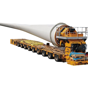  Wind Turbine Blade Extendable 72 Meter Long And Wide Heavy Duty Hydraulic Wind Blade Flatbed Semi Trailer