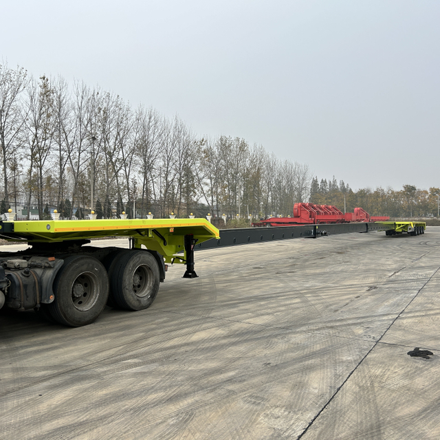 Wind Turbine Blade Trailer with Adjustable Steering System Low Flatbed Trailer for Efficient Blade Transport