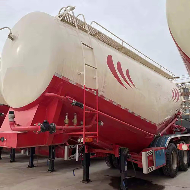 3 Axles 38cbm Alumimum Alloy Bulk Cement Semi Trailer Powder Tanker Trailer Transport Truck Delivery Truck