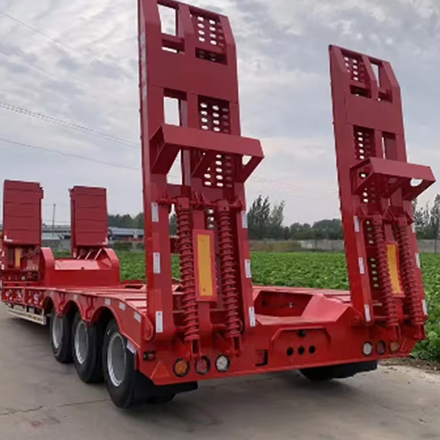 Bulk Price Transporting Cars 35 Tons 40 Ton 3 Axle Gooseneck Flatbed Lowbed Trailer for Sale