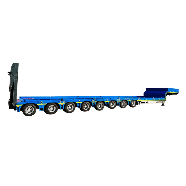 8 Axles Normal Hydraulic Steering Flatbed Lowbed Lowboy Modular Semi Trailer 