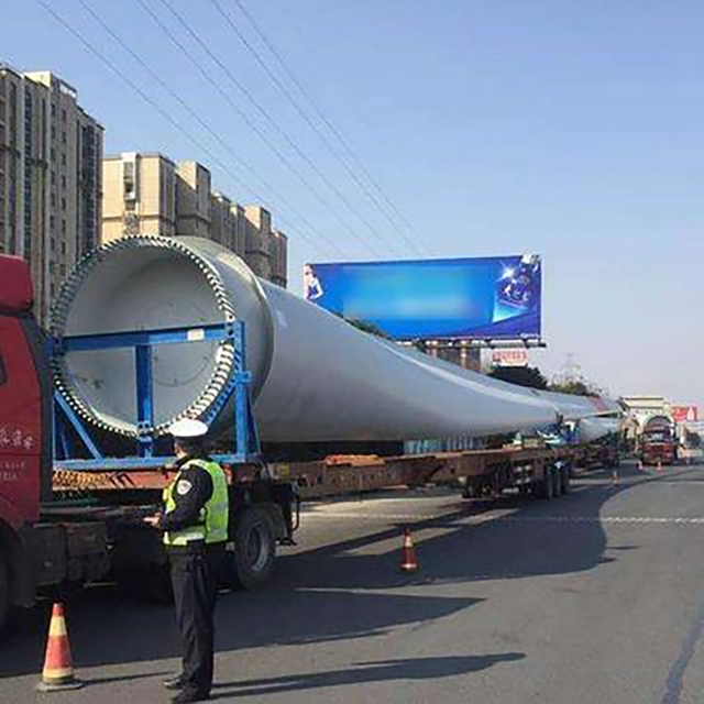 Wind Blade Trailer for Wind Farm Transport Heavy-Duty Hydraulic Steering System and High-Strength Chassis