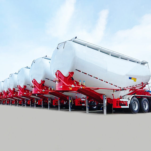 3 Axles V Shape Dry Powder Bulk Cement Carrier Efficient Powder Tanker Truck Trailer