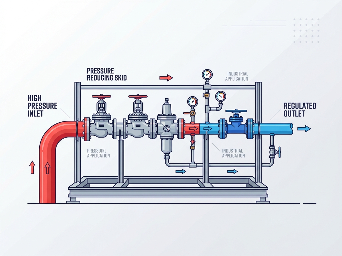 High Pressure Natural Gas Regulating Skid for Industrial Applications